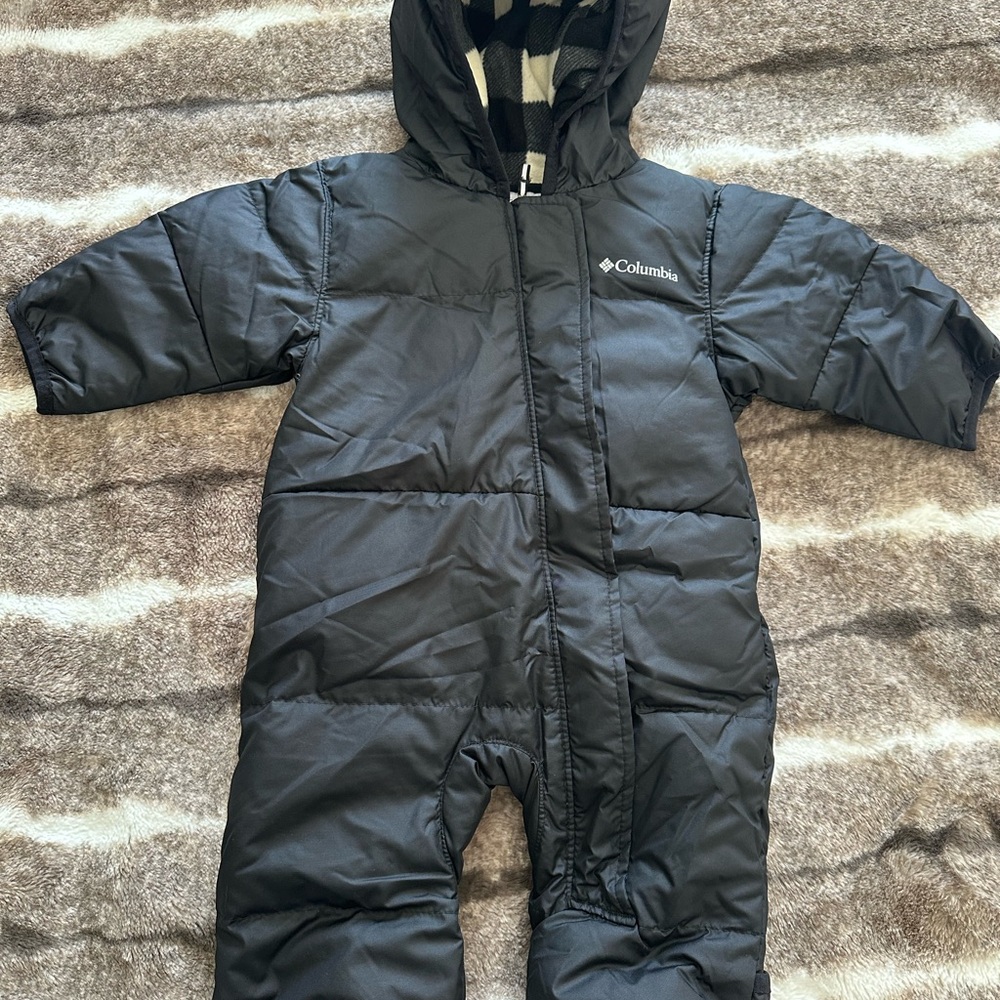 Columbia Black and White Checkered Snowsuit